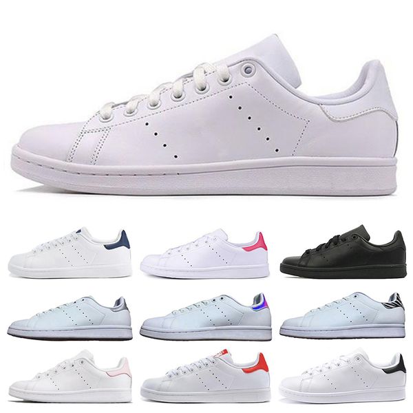 adidas stan smith оптовые женщины мужчины stan обувь мода смит кроссовки повседневная обувь тройной белый черный кожаный спорт классические, Black